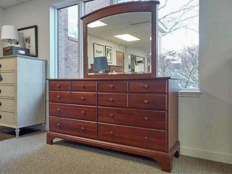 Cherry Dresser W/ Arch Top Mirror