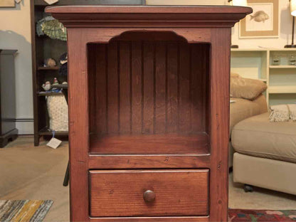 Shaker 3 Drawer Cabinet in Antique Cherry Finish with Open storage