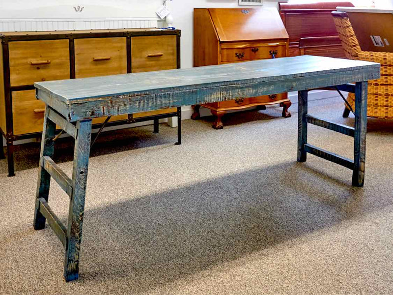 Rustic Console Table in Blue