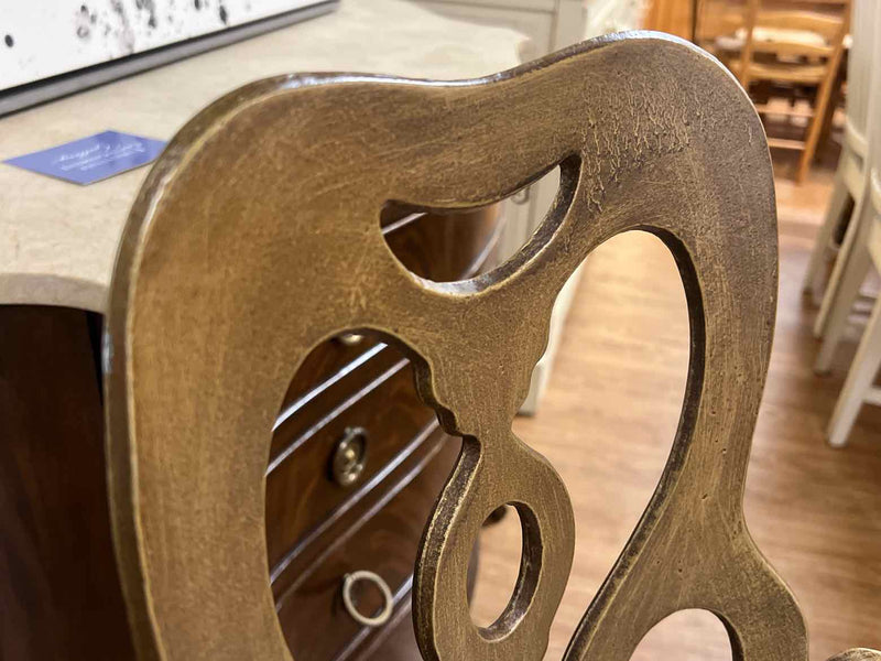 Pair of Gold and Cream Swivel Bar Stools