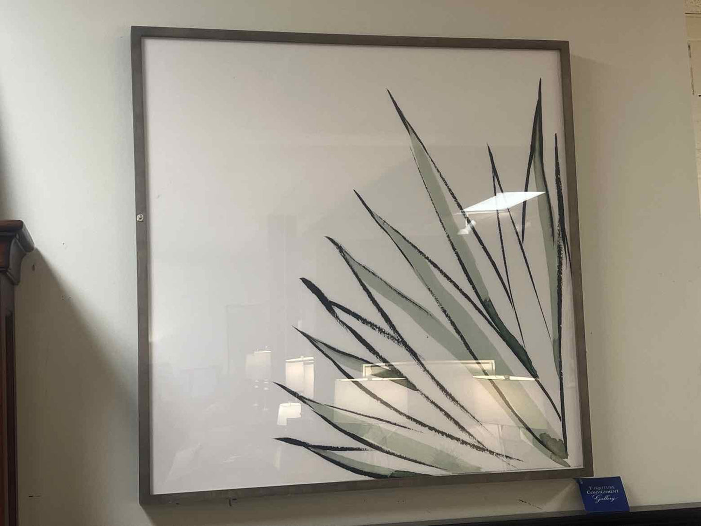 Leaf Print Under Glass in Grey Wash Wooden Frame