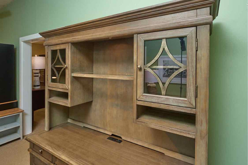 Martin Bleached Wood 4 Drawer ,File  Credenza With Hutch