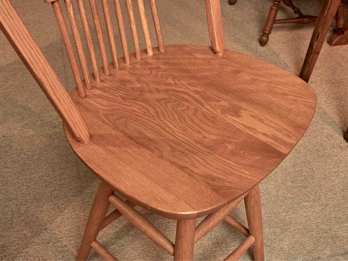 Pair of Oak Sheaf Back Swivel Counter Stools