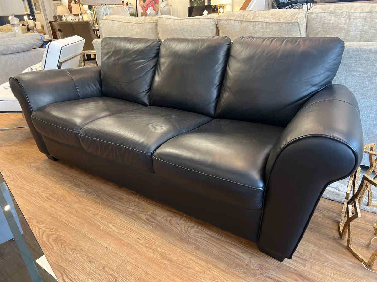 ItalSofa by Natuzzi Black Italian Leather Sofa