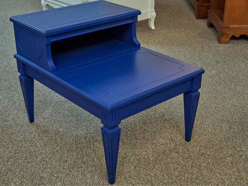 Pair of Royal Blue Stepback Side Tables