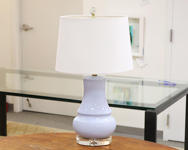 Hyacinth Table Lamp with Oval White Shade