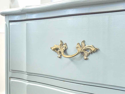 Dixie French Provincial Six Drawer Dresser in Ice Blue