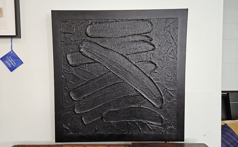 Textured Abstract Wall Art in Black