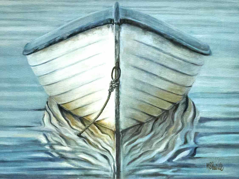 'Row Boat 1' in Silver Frame