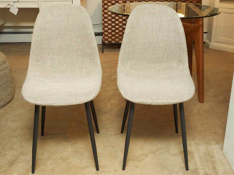 Pair of West Elm Mid Century Design Upholstered  Dining Chairs