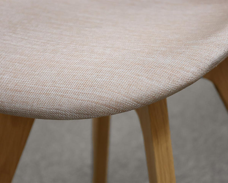 Bo Concept Adelaide Oak Dining Chair with Sand & Blush Woven Upholstery
