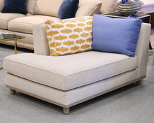 Bright Furniture Chaise in Oatmeal Tweed with Contrasting Back Cushions