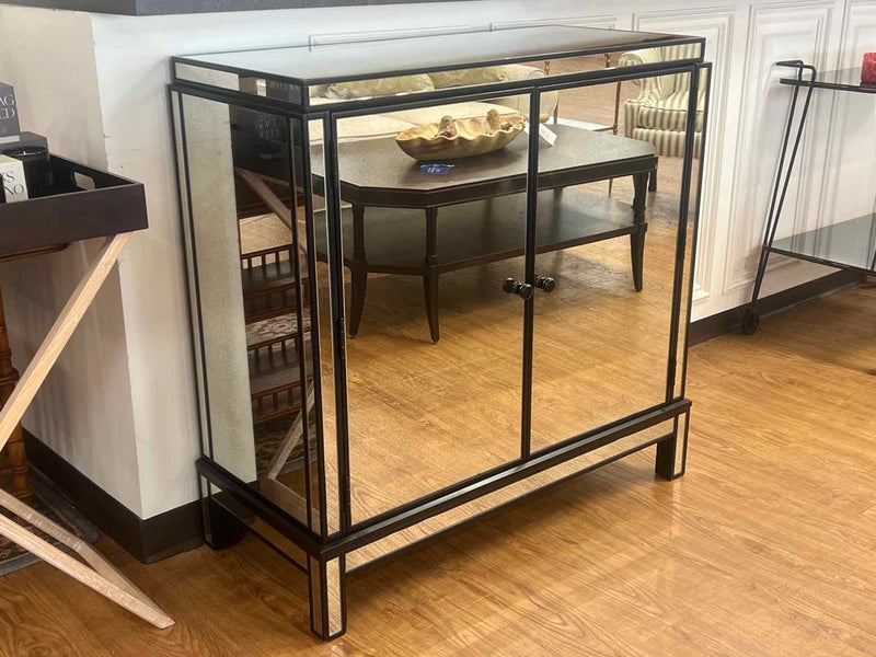 2-Door Mirrored Bar Cabinet