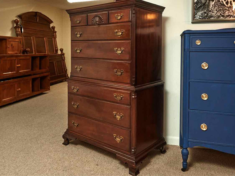 Kling Mahogany 6 Over 3 With Carved Fan Accent  Chest