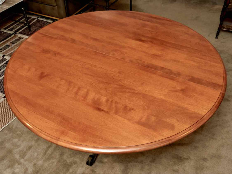 Nichols & Stone Round Cherry  Dining Table On Wrought Iron Base