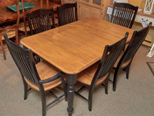 Made In Canada Maple Top Black Finish Turned Legs 1 Leaf 6 Chair Dining Set