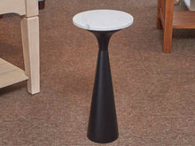 Onyx Round White Marble Top Drink Accent Table