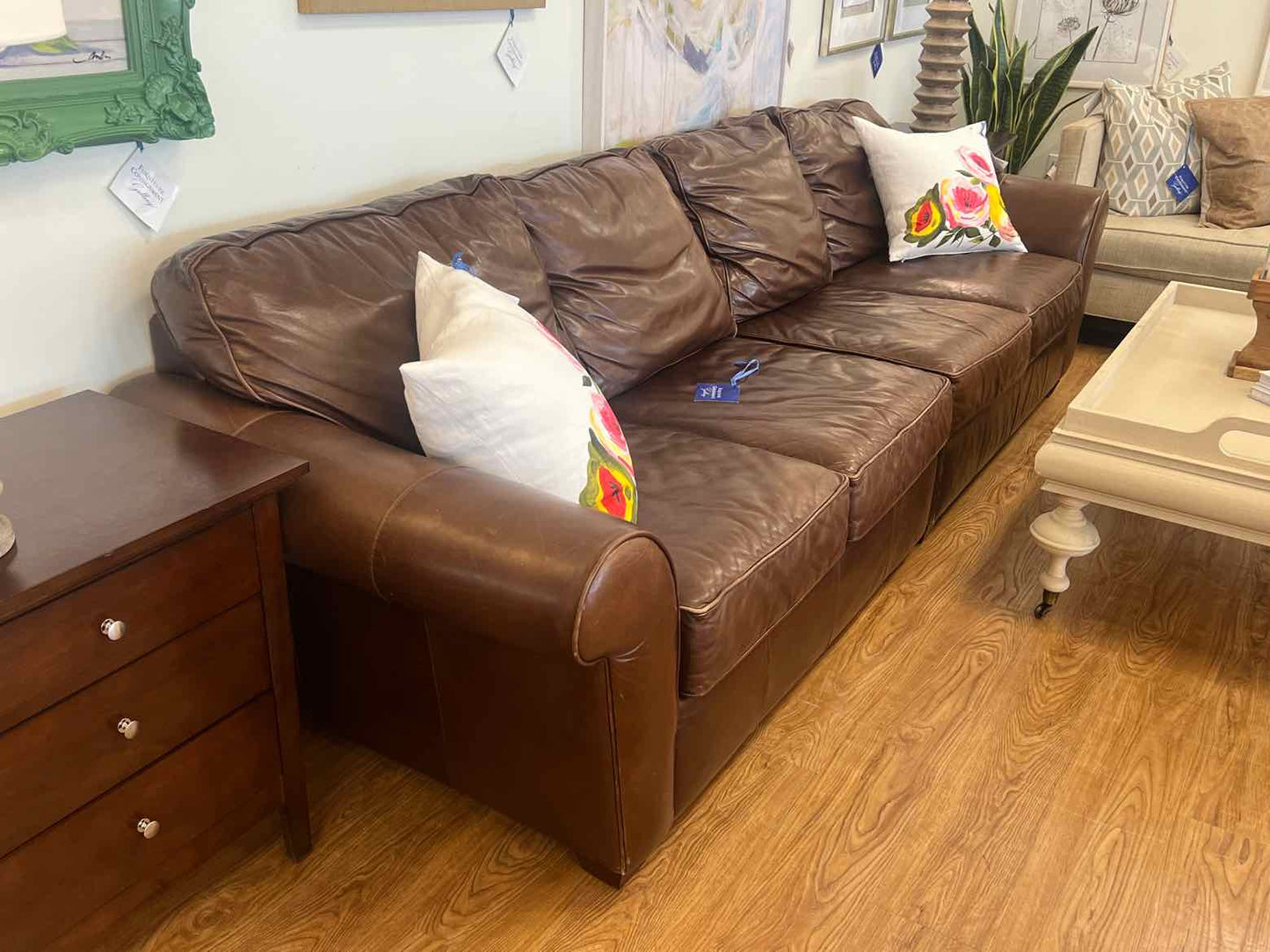 Bauhaus 2-Piece Chestnut Brown Leather Sofa