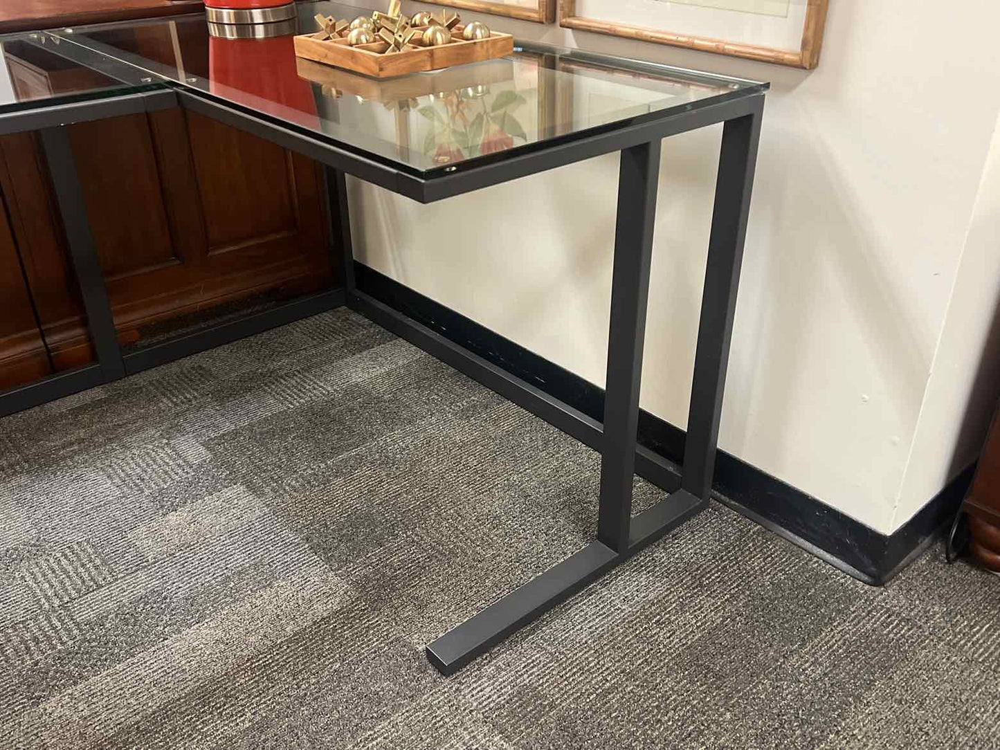 Crate & Barrel Glass Top Desk