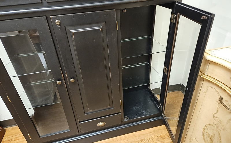 3-Door Black Bar Cabinet