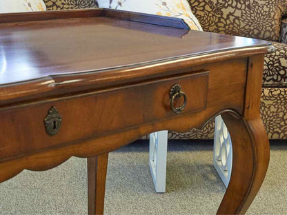 Drexel  Cherry Desk with Cabriole Legs with 1 Drop Down Drawer & Backsplash