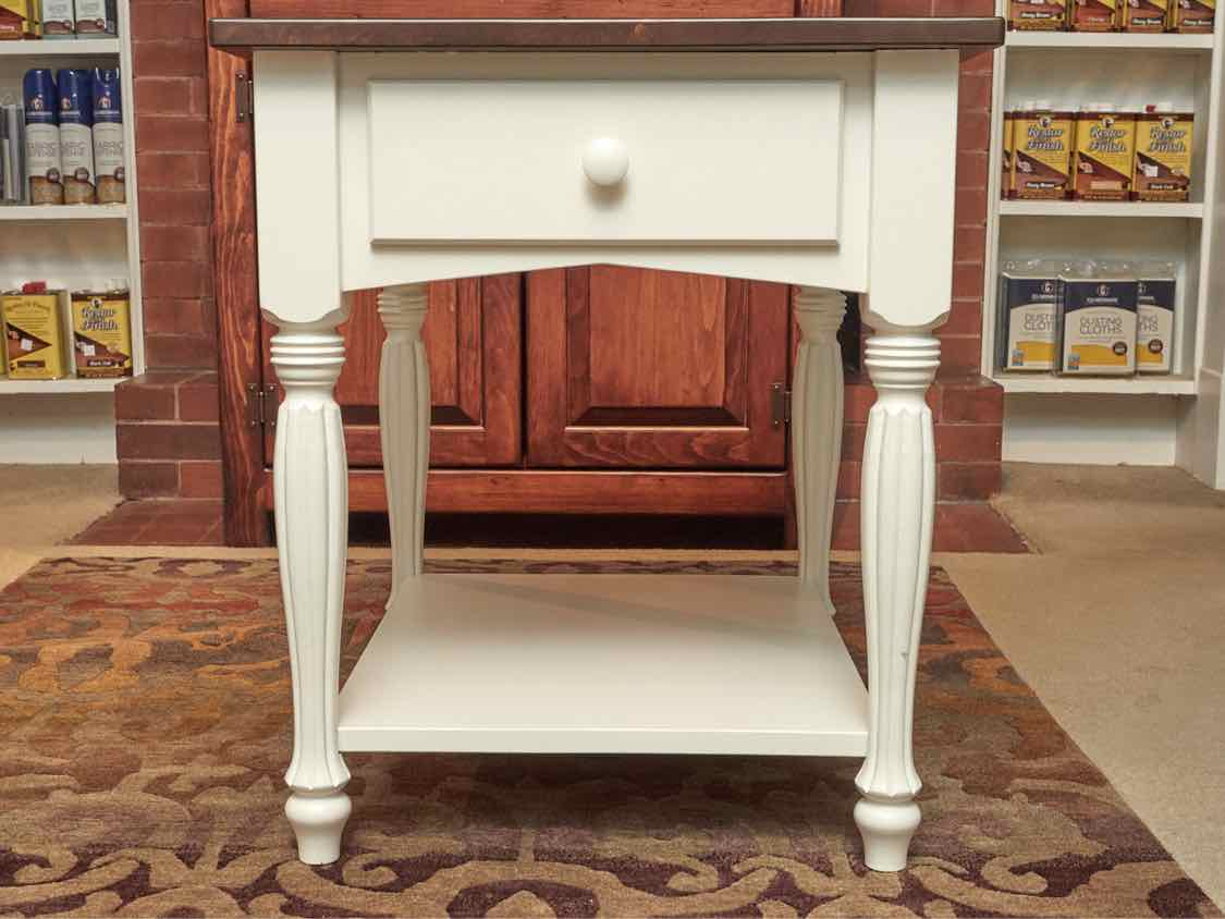 Pair of Maple Side Tables with Country White Finish