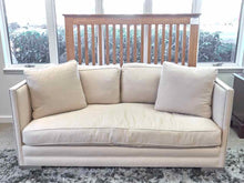 Beige Shelter Arm Sofa with Bench Seat