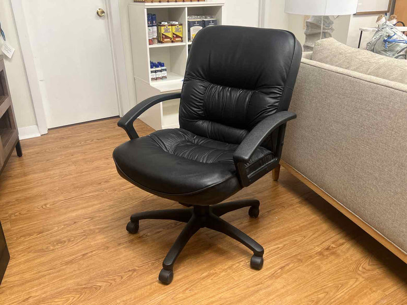 Black Faux Leather Office Chair