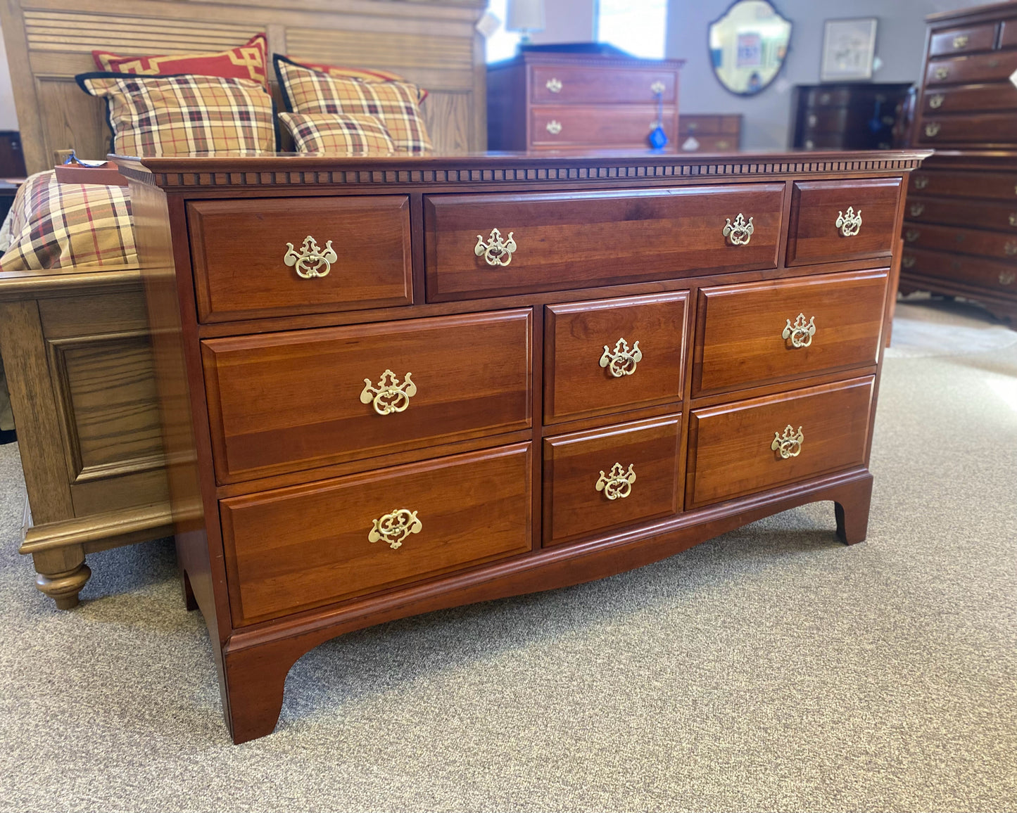 Davis Cabinet Co. American Knotty Cherry 9 Drawer  Dresser