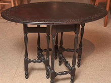 Mahogany Ornate Carved Gate Leg Drop Leaf Side Table