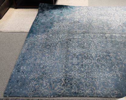 Chandra Rug 39603 in Teal & Silver