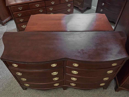 Solid Mahogany Inlaid Eight Drawer Dresser