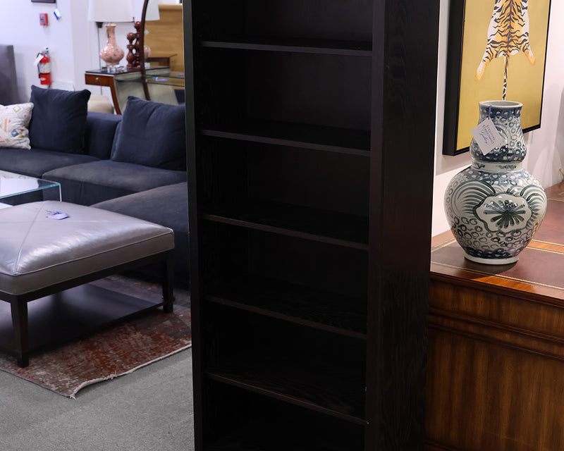 Crate & Barrel Bookcase in Oak with Black Finish