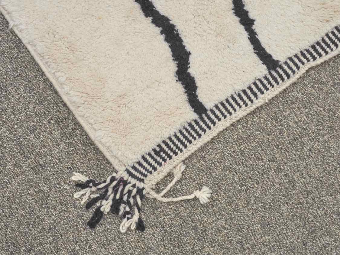 Ivory and Navy Shag Area Rug