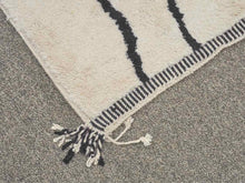 Ivory and Navy Shag Area Rug