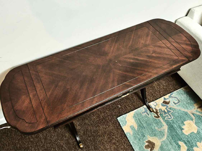 Lane Furniture Mahogany Dropleaf Table Console with Trestle Base