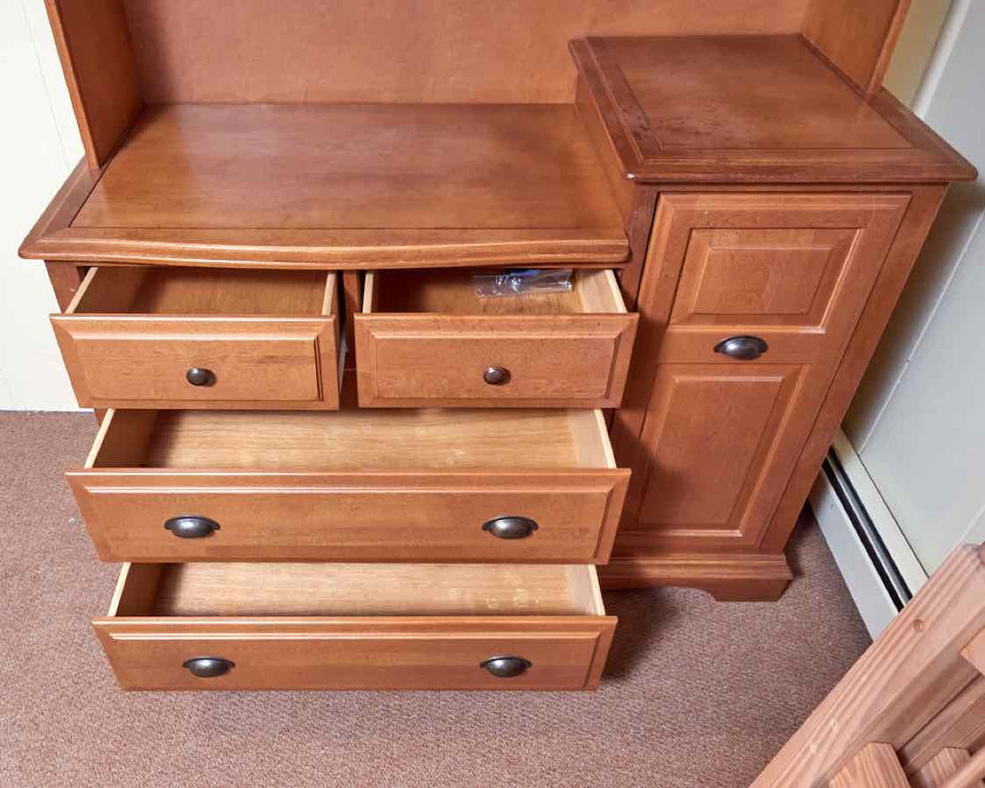 Ragazzi Maple 6 Drawer 2 Shelf Changing Table Chest With Hutch