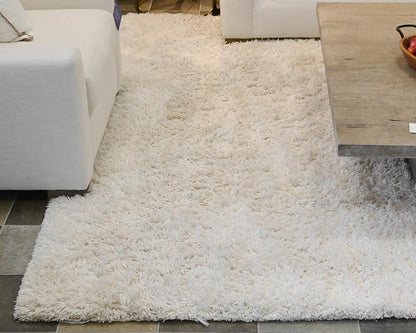 Crate & Barrel Ivory Shag Area Rug